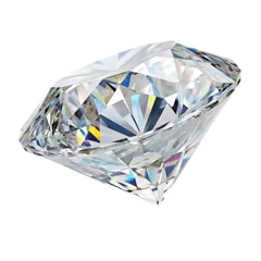 Fotobehang Edelsteen A brilliant cut diamond gemstone sparkles with crisp reflections isolated on a plain transparent background for jewelry marketing.  © vectorargrap