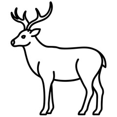 Majestic male deer with large antlers standing profile view silhouette