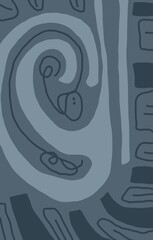 Minimal abstract image for printing. Picture for modern interiors. The picture is painted by hand on a tablet. © neurostructure