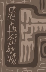 Minimal abstract image for printing. Picture for modern interiors. The picture is painted by hand on a tablet. © neurostructure