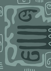 Minimal abstract image for printing. Picture for modern interiors. The picture is painted by hand on a tablet. © neurostructure