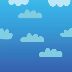 Cartoon Clouds Vector Illustration &ndash; Cute and Fluffy Sky Elements