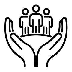 Care communication hand icon vector