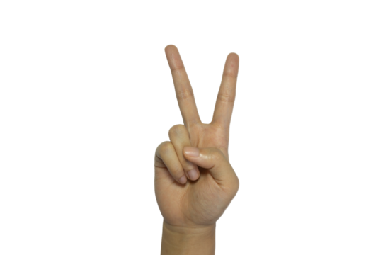 Isolated hand gesturing a positive message with a transparent background ready to use, perfect for