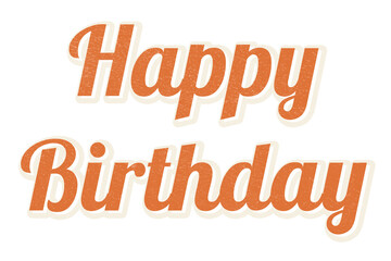 Retro word happy birthday typography design element