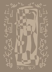 Minimal abstract image for printing. Picture for modern interiors. The picture is painted by hand on a tablet.