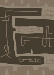 Minimal abstract image for printing. Picture for modern interiors. The picture is painted by hand on a tablet. © neurostructure