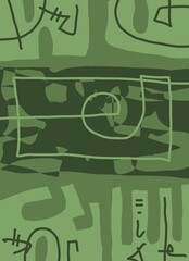 Minimal abstract image for printing. Picture for modern interiors. The picture is painted by hand on a tablet. © neurostructure