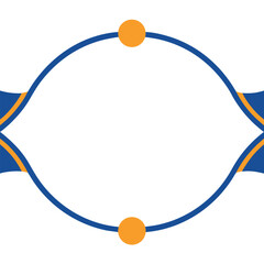 Blue and orange abstract graphic design with curved lines and circles vector