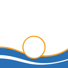 Blue orange and white abstract wave design with circle vector