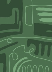 Minimal abstract image for printing. Picture for modern interiors. The picture is painted by hand on a tablet. © neurostructure