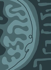 Minimal abstract image for printing. Picture for modern interiors. The picture is painted by hand on a tablet. © neurostructure