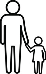 Father and daughter holding hands icon vector illustration