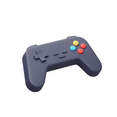 Retro gaming controller 3d render isolated on transparent background
