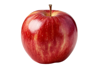 Red gala apple isolated on transparent background