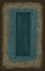 Abstract image for printing. Picture for modern interiors. The picture is painted by hand on a tablet. © neurostructure