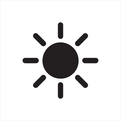 Sun Symbol: A clean, graphic representation of the sun, radiating light, perfect for design projects emphasizing brightness, energy, and positivity.