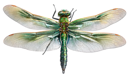 Detailed dragonfly insect isolated on transparent background