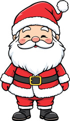 Santa Claus Cartoon Vector Featuring Cheerful Expression and Classic Red Suit for Christmas and Holiday-Themed Illustrations