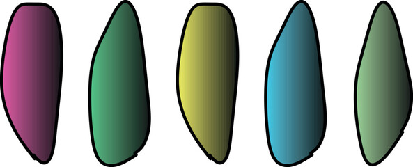 Artistic Organic Round Form Pack: Liquid Gradient Shapes and Dynamic Blob Vectors Designed with Pucker and Bloat Effects