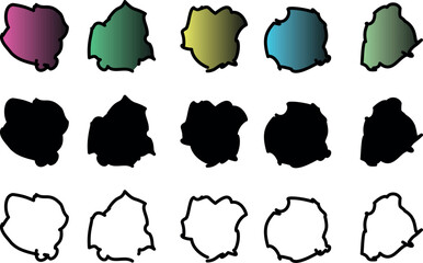 Modern Gradient Blob Vector Set Featuring Organic Circular Shapes and Smooth Liquid Forms for Creative Design Projects