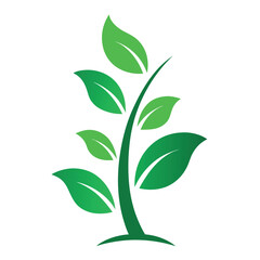 Vibrant Green Plant Illustration for Environmental Awareness and Sustainable Growth