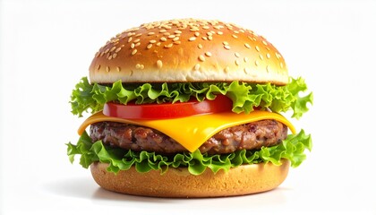 Classic Cheeseburger with Lettuce and Tomato 