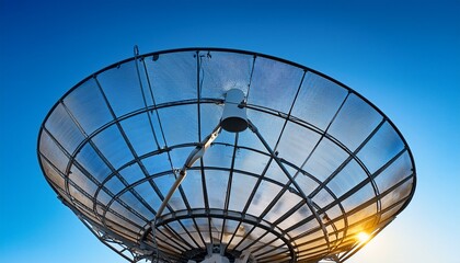 satellite dish stands tall against a clear blue sky showcasing advanced communication technology