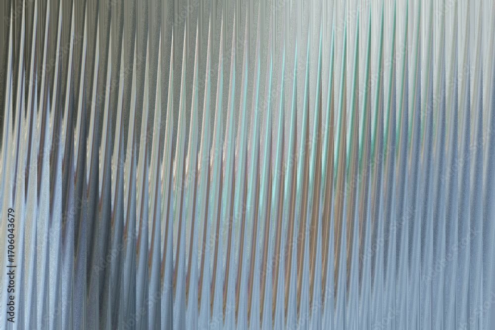 Poster a textured, abstract background features vertical, rippling lines of silver and blue, creating a sen