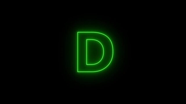 Minimal Black Background with Glowing D Letter. 4k animation video...
