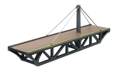Cantilevered pier with steel trusses and cable-stayed supports