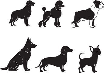 silhouette dog ,Art & IllustrationAll Dog breeds Complete Collection, Dog Clipart for Cricut