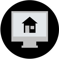 home icon on metal internet button..AI