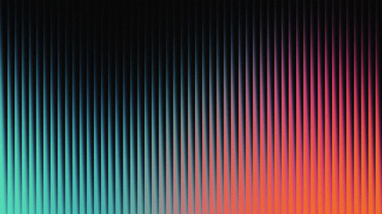 Abstract striped gradient background, teal to orange digital wave texture, futuristic neon optical design, colorful glowing wallpaper, modern vibrant illustration