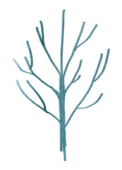 Obraz premium Leafless tree png sticker, nature paper collage element, transparent background