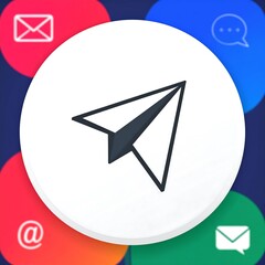 Simple paper airplane app icon
