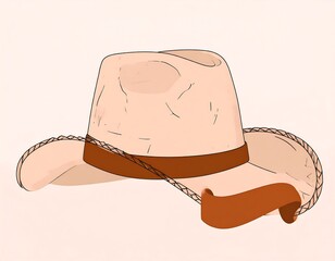 Pastel-colored cowboy hat illustration
