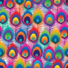 Abstract seamless colorful Feathers pattern	
