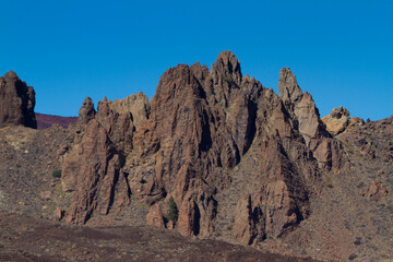 Rocks in the Roques of Garcia in the Teide National Park, Tenerife island, Spain