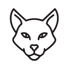 Minimalist Line Art Illustration of a Cat's Face