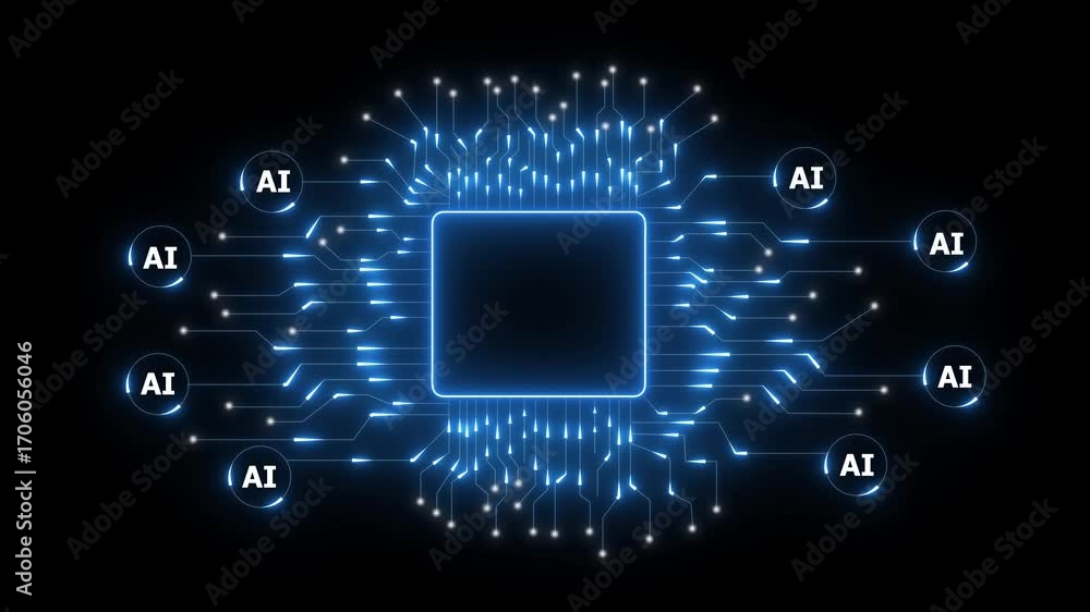 Poster ai and artificial intelligence power futuristic technology and digital networks.innovation, machine 