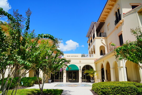 Sarasota, Florida USA - Sep 15, 2025: the Building of University of South Florida Sarasota Manatee campus