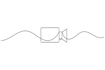 Obraz premium Video camera continuous one line drawing of great for film, media, and video production concepts
