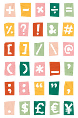 Punctuation png marks symbols typography set