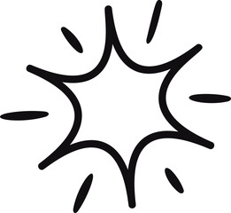 Shiny starry burst doodle symbol