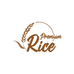 Rice label vector logo design