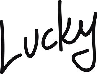 Lucky doodle handwritten text vector illustration