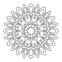 Mandala icon set vector illustration, abstract floral pattern design, decorative round ornament, Indian ethnic art, spiritual meditation artwork.