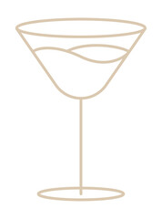 Martini glass png graphic line art style