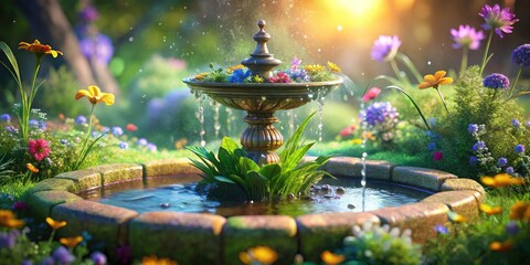Macro Photography: Vibrant Fountain, Grass, Flowers & Plants - Close-up Nature Images